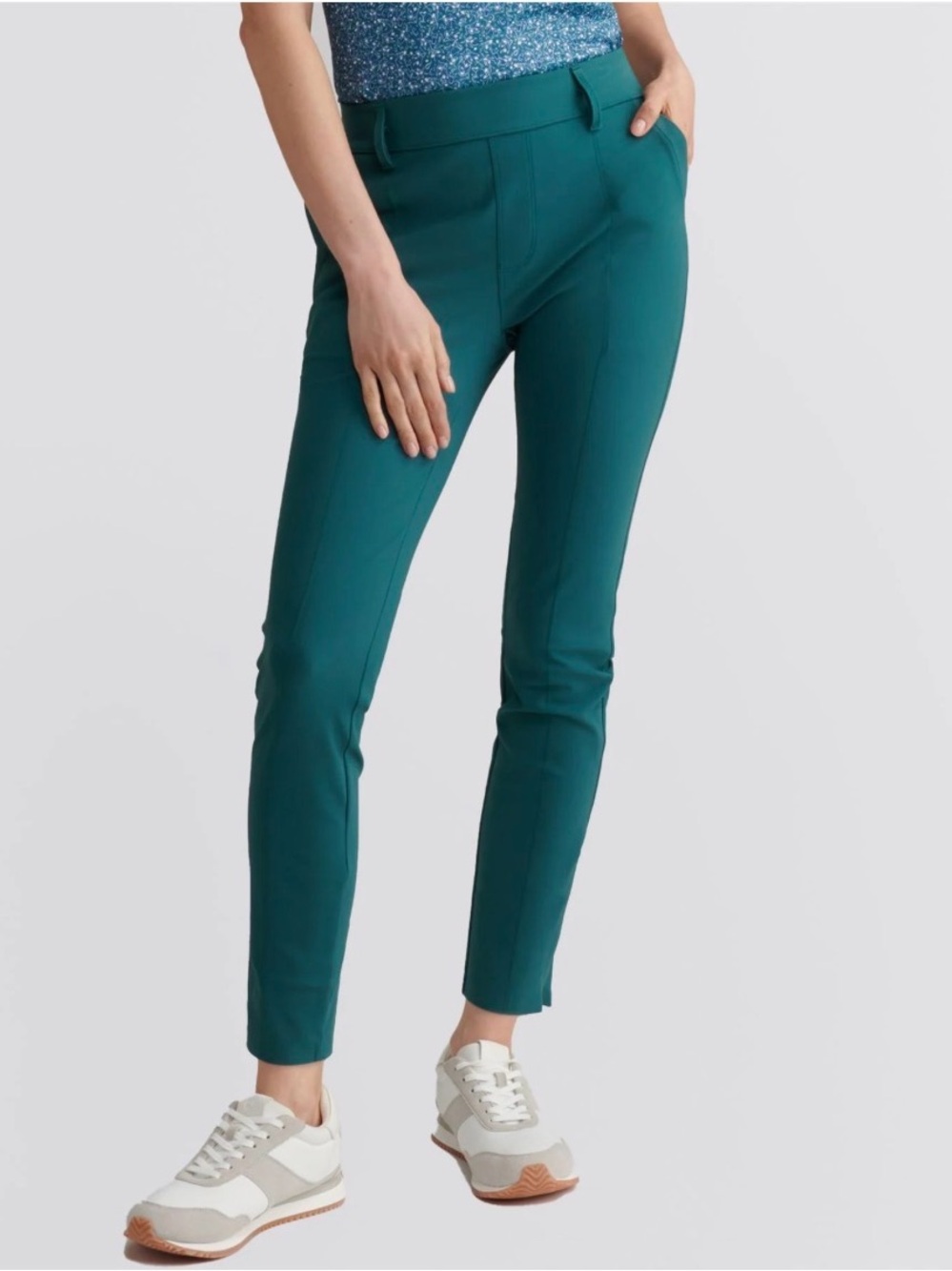 Peter Millar Women's Bingham High Stretch Ankle Golf Pants Size L Deep Jade NWT